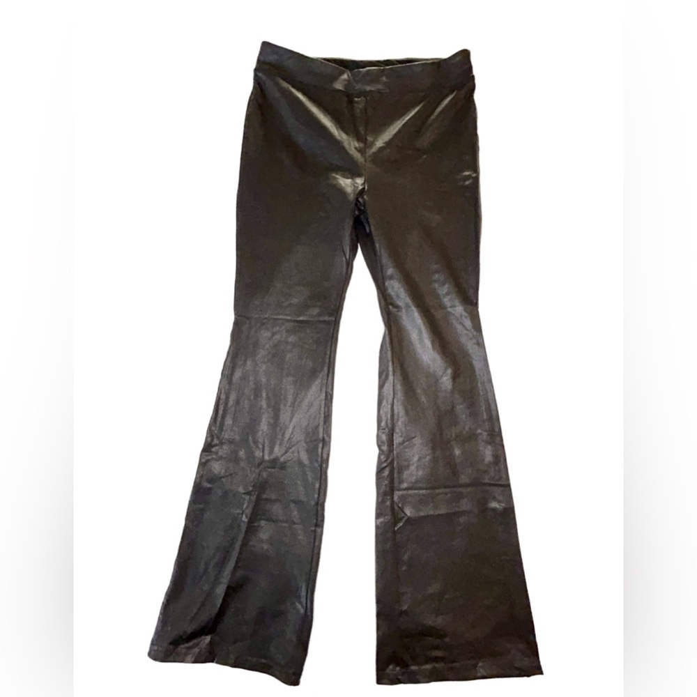 Women’s Faux Leather Black Flare Leggings Size Large
